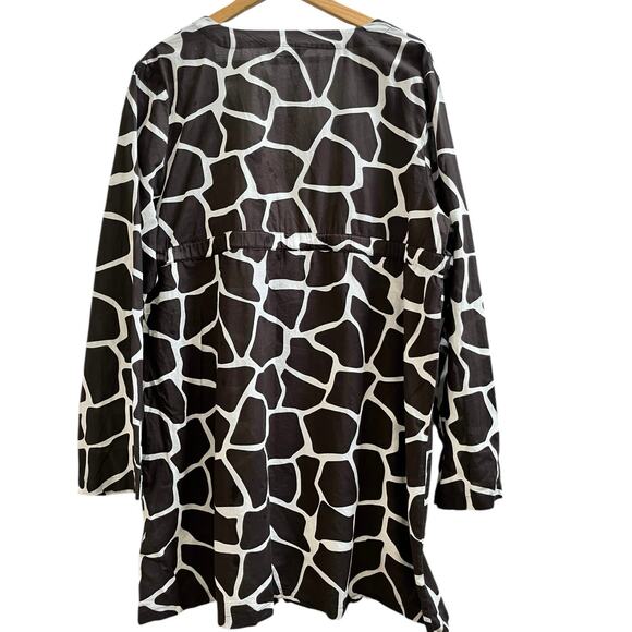 Lands End Flaw Giraffe Print V Neck Buckle Detail Swim Coverup Plus Size 18-20 - Picture 3 of 10